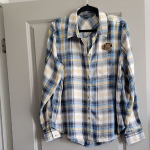 Harley-Davidson Blue and Yellow Plaid Shirt